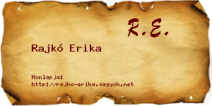 Rajkó Erika névjegykártya